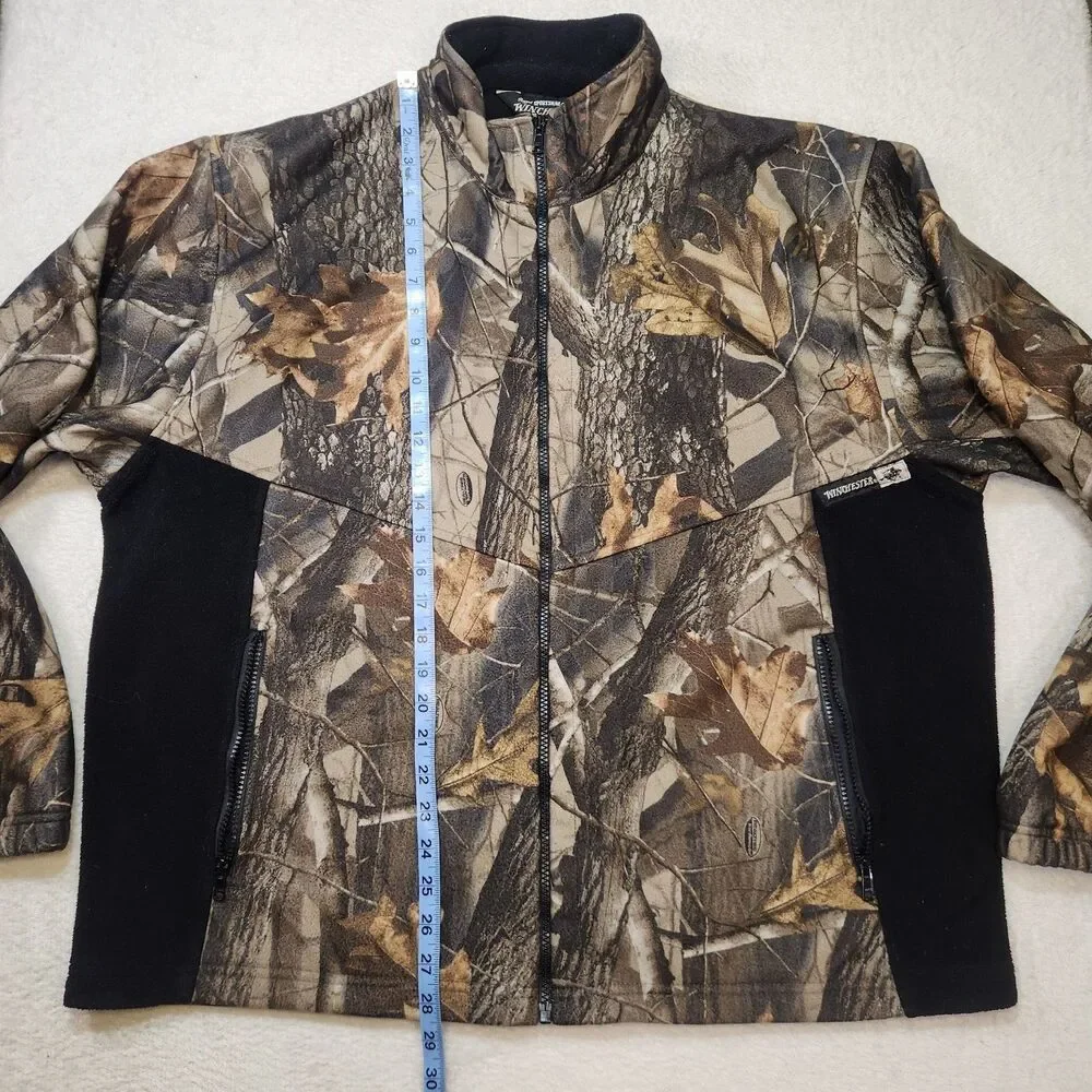 Winchester Men's XL Camouflage Jacket Full Zip Fleece Lined Zip Pockets Hunting